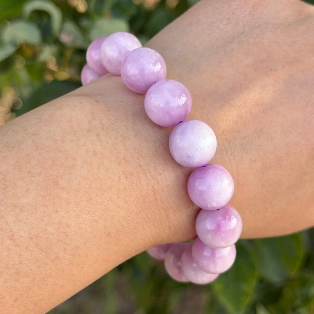 13mm stretchable purple Kunzite‎ bracelet 1170